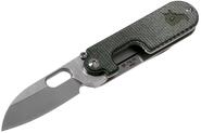 BlackFox BLACK FOX POCKET KNIFE BEAN GEN2 SATIN BLADE - MICARTA CANVAS GREEN HANDLE BF-719 MI - KNIFESTOCK