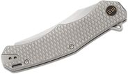 WE Polished Bead Blasted Titanium Handle With Diamond Pattern On Presentation Handle Polished Bead B - KNIFESTOCK