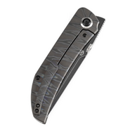 KANSEPT Tarkin  Blackwash CPM 20CV 0.118&#039;&#039;/3.0mm Tiger Stripe Flamed Titanium K1078A7 - KNIFESTOCK