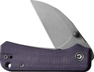 CIVIVI Purple Canvas Micarta Handle Gray Stonewashed Nitro-V Blade Nested Liner Lock C19068SC-2 - KNIFESTOCK
