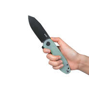 KUBEY Master Chief Folding Knife, AUS-10 Blade, Jade G10 Handle KU358D - KNIFESTOCK