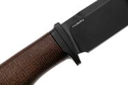 Lion Steel Feststehendes Messer M390 SCHWARZE Klinge, NATÜRLICHES Burlap, Ti-Parierstange, Ledersche - KNIFESTOCK