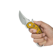 Kubey Jaw Pikal Karambit Folding Knife Ultem Handle 2.52&quot; Beadblast 14C28N Blade KU440C - KNIFESTOCK