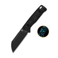 QSP Knife Baby Penguin  14C28N, black stonewash,  Blue  shredded CF QS130BP-F2 - KNIFESTOCK