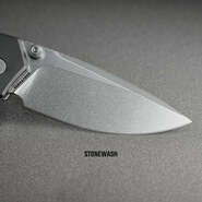 Vosteed Psyop 302 S35VN Stonewash, Zöld Norplex UltreX™ Micarta &amp; Titán Bolster - KNIFESTOCK