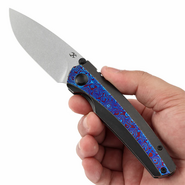 Kansept Raven Stonewashed CPM 20CV, Blackwash Ti, Timascus K2109A5 - KNIFESTOCK