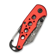 CIVIVI Red Aluminum HandleWith S/S Carabiner And Bottle OpenerDamascus BladeB - KNIFESTOCK