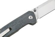 QPS Penguin V2 D2, finitura a due toni stonewash - satinata, Manico: Denim micarta QS130V - KNIFESTOCK
