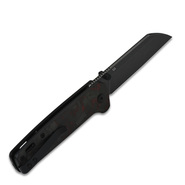 QSP Knife Penguin, Black Stonewash D2 Blade, CF Overlay G10 (Red) Handle QS130-URD - KNIFESTOCK