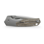 Vosteed Psyop 300 S35VN Satin, Zöld Norplex UltreX™ Micarta &amp; Titán Bolster A - KNIFESTOCK