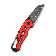 CIVIVI Red Aluminum HandleWith S/S Carabiner And Bottle OpenerDamascus BladeB - KNIFESTOCK