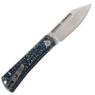 Kunwu nôž GEEZER KNIFE BLUE RESIN CARBON FIBER HANDLE ELMAX SATIN FINISH J708A-2   - KNIFESTOCK