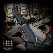 Halfbreed Blades Large Bush Knife - Fixed Blade LBK-01 Gen-2 BLK K340 - KNIFESTOCK