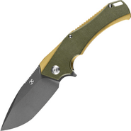 Kansept Mini Hellx Gray TiCn Coated D2 Olive Green G10 T2008A2 - KNIFESTOCK