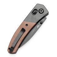 Kansept Dako Blackwash CPM S35VN Blackwash Titanium,Brown Micarta Crossbar lock K1101V6  - KNIFESTOCK