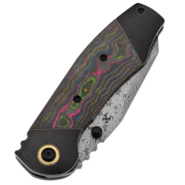 Kansept CAVEMAN Damascus,Blackwash Ti, 80&#039;s CamoCarbon K1110B3 - KNIFESTOCK