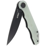 KUBEY Mizo Liner Lock Flipper Folding Knife Jade G10 Handle KU312G - KNIFESTOCK