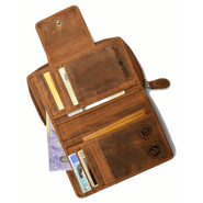 GreenBurry Vintage skórzana portmonetka z zamkiem błyskawicznym 1815-25 - KNIFESTOCK