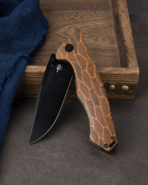 Bestech KEEN II S35VN, Black Stonewashed, Black orange G10+Titanium, Black+Orange BT2301F - KNIFESTOCK