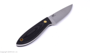 Brisa Bobtail 80-Black micarta 12C27 Flat Sheath Bobtail 80 Leather BRS-035-9961-1550 - KNIFESTOCK