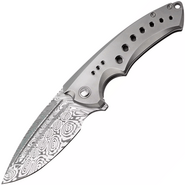 We Knife Nexusia Polished Bead Blasted Titanium Handle WE22044-ds1 - KNIFESTOCK