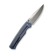 WE Evoke Blue Titanium Handle Silver Bead Blasted CPM 20CV Blade WE21046-3 - KNIFESTOCK