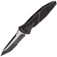 Microtech SOCOM ELITE T/E-AUTO BLACK TACTICAL PARTIAL SERRATED 161A-2T - KNIFESTOCK