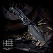 Halfbreed Blades Large Bush Folder - Folding Blade LBF-01 Gen-2 BLK - CPM 3V - KNIFESTOCK