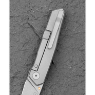 Bestech Knives VK-KUZE Dark Bead Blast Drop Point Blade, Stonewashed Titanium Handles - BT2504B - KNIFESTOCK