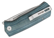 Petrified Fish PFP01T Beluga Stonewash K110 Blue Micarta PFP01TBMW - KNIFESTOCK