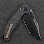 Kunwu Django XL Satin DLC ELMAX Carbon Fiber Black X707XL-F - KNIFESTOCK