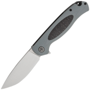 Petrified Fish PFB03 Stamp Satin D2 Carbon Fiber With Gray G10 PFB03GAS - KNIFESTOCK