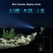 Olight Baton 4 Premium Edition Flashlight with Wireless Charging Case (Regal blue, 1300 Lumens) - KNIFESTOCK