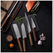 Dellinger Set of 4 japan knives and sharpening steel in rolling bag Pirge TITAN® - KNIFESTOCK