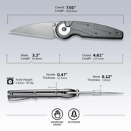 Civivi Starflare Gray Aluminum HandleSatin Finished Nitro-V BladeButton Lock C23052-2 - KNIFESTOCK