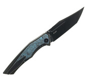 Bestech TOGATTA M390, Black Stonewashed, Titanium +Black &amp; blue carbon fiber inlay, Black BT2102H - KNIFESTOCK