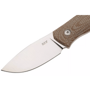 MKM SMALL LOV – M390 SATIN blad, NATURAL CANVAS MICARTA handtag, +FICKA LÄDER SLIDA - KNIFESTOCK