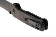 QPS Penguin V2 D2, schwarzer Stonewash, Griff: Roter geschredderter CF-Overlay G10 QS130V2- - KNIFESTOCK