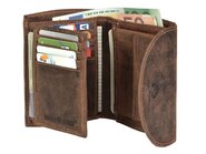 GreenBurry Leather wallet 13x9cm &quot;Vintage&quot; antique brown 1772A-25 - KNIFESTOCK