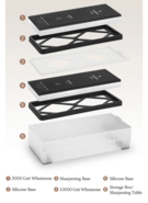 HEZHEN glass whetstone set 3000#/10000# carton box HZ-BL-MDS-3/10 - KNIFESTOCK