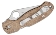 Spyderco Para 3 Brown Canvas Micarta CPM CRU-WEAR Reveal 14 C223MPCW - KNIFESTOCK