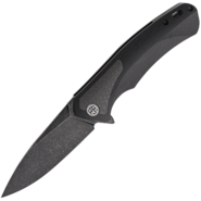 Petrified Fish PF838 Pub Black Stonewashed D2 Carbon Fiber With Black G10 PF838CDW - KNIFESTOCK