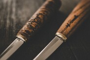Roselli Carving knife short, Curly birch  R113 - KNIFESTOCK