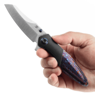 KANSEPT Mistaken Satin CPM 20CV, Black Stonewashed Titanium with Timascus Handles K1053A3 - KNIFESTOCK