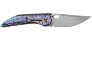 We Knife AttorFlamed Titanium Integral Handle With Golden Titanium InlayPolished - KNIFESTOCK