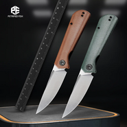 Petrified Fish PFP07 Viking Satin K110 Brown Micarta PFP07BRMS - KNIFESTOCK