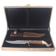 MUELA 160mm blade, stag deer handle, brass guard and Elephant head cap ELEPHANT-16BF - KNIFESTOCK