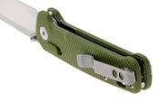 QPS Penguin Glyde 14C28N, finitura a 2 toni stonewash - satinata, Manico: FRN verde OD - KNIFESTOCK