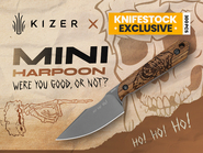 Kizer Mini Harpoon, KNFS Exclusive, Limited Edition 300pcs, Mkuruti Wood, Stonewashed Nitro-V - KNIFESTOCK