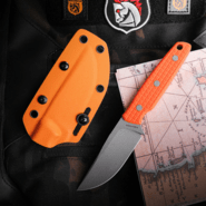 Vosteed Mink(3.33&#039;&#039;) Nitro-V Bead Blast Stonewash Orange G10 D0105 - KNIFESTOCK